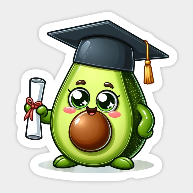 Cute Kawaii Graduation Avocado Sticker by Luvleigh